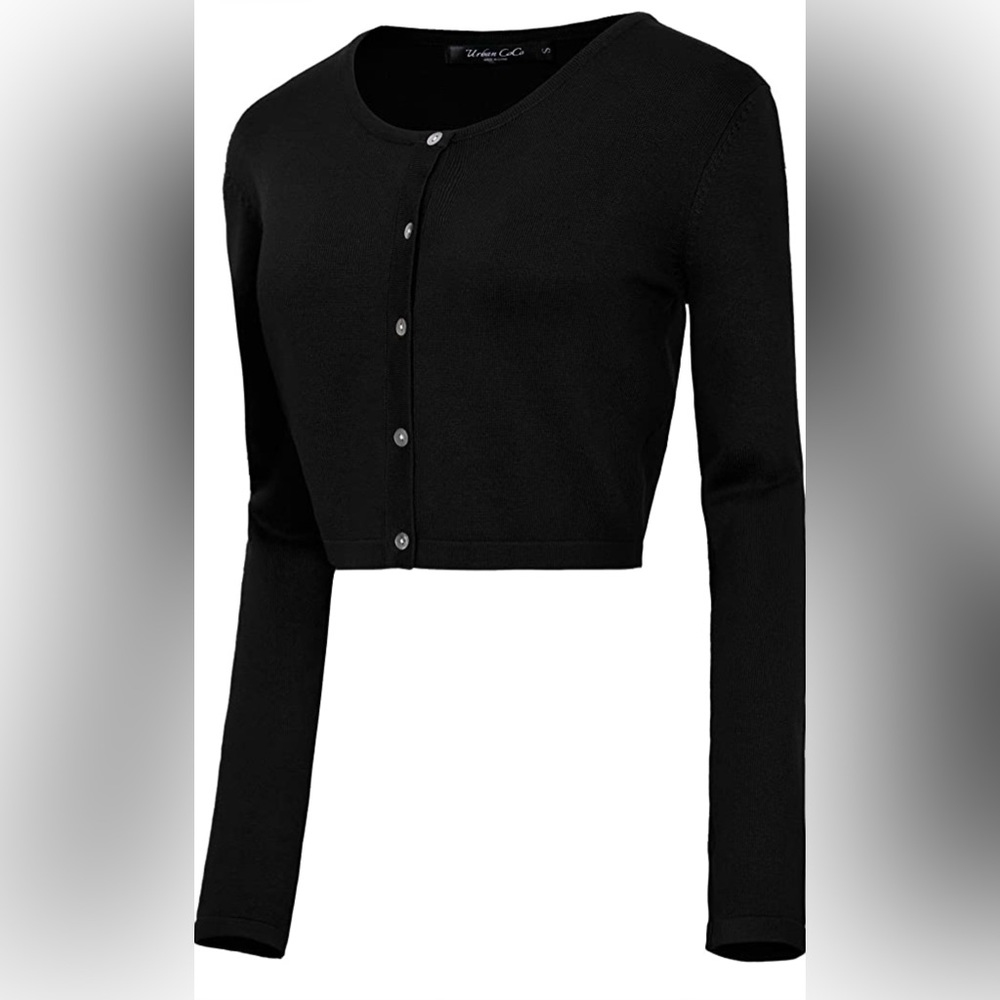 NWT black cropped cardigan